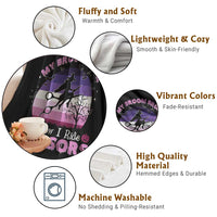 Funny Lesbian Witch Halloween Throw Blanket My Broom Broke So Now I Ride Scissors - Wonder Print Shop