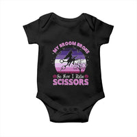Funny Lesbian Witch Halloween Baby Onesie My Broom Broke So Now I Ride Scissors - Wonder Print Shop