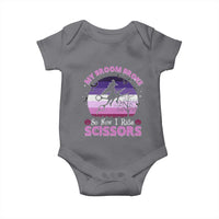 Funny Lesbian Witch Halloween Baby Onesie My Broom Broke So Now I Ride Scissors - Wonder Print Shop