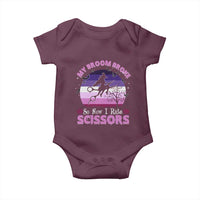 Funny Lesbian Witch Halloween Baby Onesie My Broom Broke So Now I Ride Scissors - Wonder Print Shop