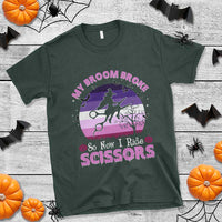 Funny Lesbian Witch Halloween T Shirt My Broom Broke So Now I Ride Scissors - Wonder Print Shop