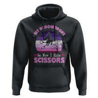 Funny Lesbian Witch Halloween Hoodie My Broom Broke So Now I Ride Scissors - Wonder Print Shop