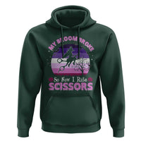 Funny Lesbian Witch Halloween Hoodie My Broom Broke So Now I Ride Scissors - Wonder Print Shop