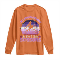 Funny Lesbian Witch Halloween Long Sleeve Shirt My Broom Broke So Now I Ride Scissors - Wonder Print Shop
