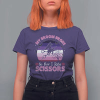 Funny Lesbian Witch Halloween T Shirt For Women My Broom Broke So Now I Ride Scissors - Wonder Print Shop