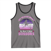 Funny Lesbian Witch Halloween Tank Top My Broom Broke So Now I Ride Scissors - Wonder Print Shop