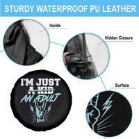 Funny Rock N Roll Lover Spare Tire Cover I Am Just A Kid Adulthood Saying - Wonder Print Shop