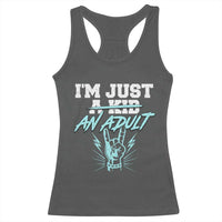 Funny Adulthood Saying Racerback Tank Top Rock N Roll Lover - Wonder Print Shop