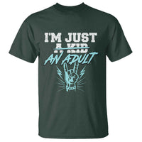 Funny Rock N Roll Lover T Shirt I Am Just A Kid Adulthood Saying - Wonder Print Shop