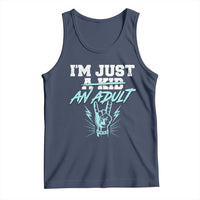 Funny Rock N Roll Lover Tank Top I Am Just A Kid Adulthood Saying - Wonder Print Shop