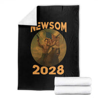 Gavin Newsom 2028 Throw Blanket Patriotic Leader President 48 Riding Bear - Wonder Print Shop