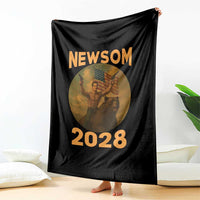 Gavin Newsom 2028 Throw Blanket Patriotic Leader President 48 Riding Bear - Wonder Print Shop