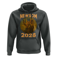 Gavin Newsom 2028 Hoodie Patriotic Leader President 48 Riding Bear - Wonder Print Shop