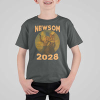 Gavin Newsom 2028 T Shirt For Kid Patriotic Leader President 48 Riding Bear - Wonder Print Shop