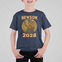 Gavin Newsom 2028 T Shirt For Kid Patriotic Leader President 48 Riding Bear - Wonder Print Shop