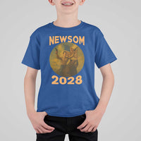 Gavin Newsom 2028 T Shirt For Kid Patriotic Leader President 48 Riding Bear - Wonder Print Shop