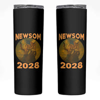 Gavin Newsom 2028 Skinny Tumbler Patriotic Leader President 48 Riding Bear - Wonder Print Shop