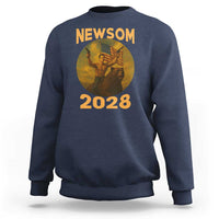 Gavin Newsom 2028 Sweatshirt Patriotic Leader President 48 Riding Bear - Wonder Print Shop