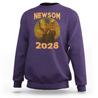 Gavin Newsom 2028 Sweatshirt Patriotic Leader President 48 Riding Bear - Wonder Print Shop