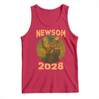 Gavin Newsom 2028 Tank Top Patriotic Leader President 48 Riding Bear - Wonder Print Shop