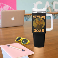 Gavin Newsom 2028 Tumbler With Handle Patriotic Leader President 48 Riding Bear - Wonder Print Shop