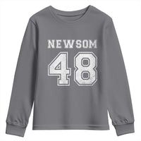 Newsom 48 Youth Sweatshirt Gavin Newsom 2028 Presidential Election Campaign - Wonder Print Shop
