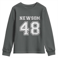 Newsom 48 Youth Sweatshirt Gavin Newsom 2028 Presidential Election Campaign - Wonder Print Shop