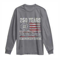 250 Years Semiquincentennial Long Sleeve Shirt 250th America Anniversary Independence Day USA Flag - Wonder Print Shop