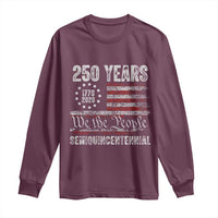 250 Years Semiquincentennial Long Sleeve Shirt 250th America Anniversary Independence Day USA Flag - Wonder Print Shop