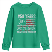 250 Years Semiquincentennial Youth Sweatshirt 250th America Anniversary Independence Day USA Flag - Wonder Print Shop