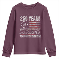 250 Years Semiquincentennial Youth Sweatshirt 250th America Anniversary Independence Day USA Flag - Wonder Print Shop