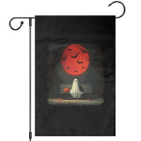 Halloween Lonely Ghost Bench Blood Moon Pumpkin Garden Flag - Wonder Print Shop
