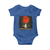 Halloween Lonely Ghost Bench Blood Moon Pumpkin Baby Onesie - Wonder Print Shop