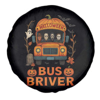 Funny Halloween Bus Driver Spare Tire Cover Horror Slashers Pumpkin School Bus Spooky Season - Wonder Print Shop