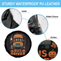 Funny Halloween Bus Driver Spare Tire Cover Horror Slashers Pumpkin School Bus Spooky Season - Wonder Print Shop