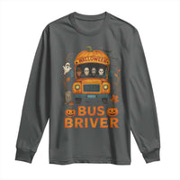 Funny Halloween Bus Driver Long Sleeve Shirt Horror Slashers Pumpkin School Bus Spooky Season - Wonder Print Shop