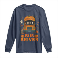 Funny Halloween Bus Driver Long Sleeve Shirt Horror Slashers Pumpkin School Bus Spooky Season - Wonder Print Shop