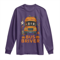 Funny Halloween Bus Driver Long Sleeve Shirt Horror Slashers Pumpkin School Bus Spooky Season - Wonder Print Shop