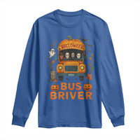 Funny Halloween Bus Driver Long Sleeve Shirt Horror Slashers Pumpkin School Bus Spooky Season - Wonder Print Shop