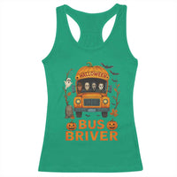 Funny Halloween Bus Driver Racerback Tank Top Horror Slashers Pumpkin School Bus Spooky Season - Wonder Print Shop