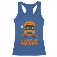 Funny Halloween Bus Driver Racerback Tank Top Horror Slashers Pumpkin School Bus Spooky Season - Wonder Print Shop