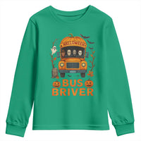 Funny Halloween Bus Driver Youth Sweatshirt Horror Slashers Pumpkin School Bus Spooky Season - Wonder Print Shop