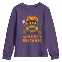 Funny Halloween Bus Driver Youth Sweatshirt Horror Slashers Pumpkin School Bus Spooky Season - Wonder Print Shop