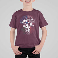 American Grown With Italian Roots T Shirt For Kid Family Tree Italy Flag - Wonder Print Shop