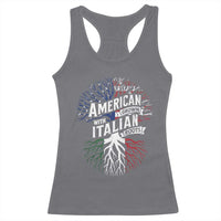 American Grown With Italian Roots Racerback Tank Top Family Tree Italy Flag - Wonder Print Shop
