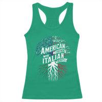 American Grown With Italian Roots Racerback Tank Top Family Tree Italy Flag - Wonder Print Shop