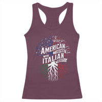 American Grown With Italian Roots Racerback Tank Top Family Tree Italy Flag - Wonder Print Shop