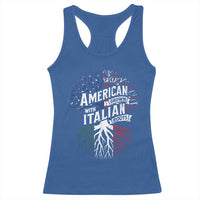 American Grown With Italian Roots Racerback Tank Top Family Tree Italy Flag - Wonder Print Shop