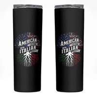 American Grown With Italian Roots Skinny Tumbler Family Tree Italy Flag - Wonder Print Shop