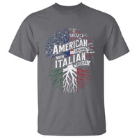 American Grown With Italian Roots T Shirt Family Tree Italy Flag - Wonder Print Shop